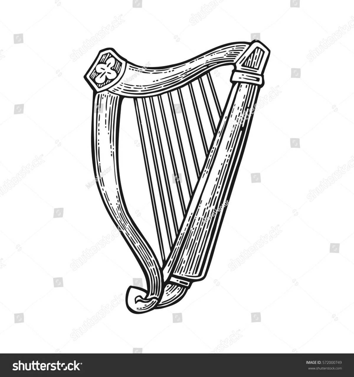 Раскраска сказочная лира