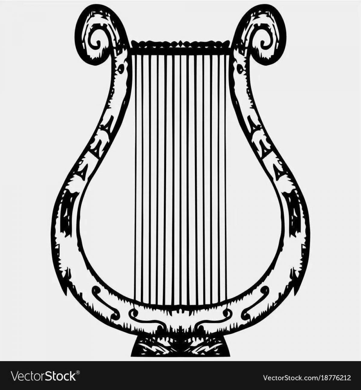 Coloring page beautiful lyre
