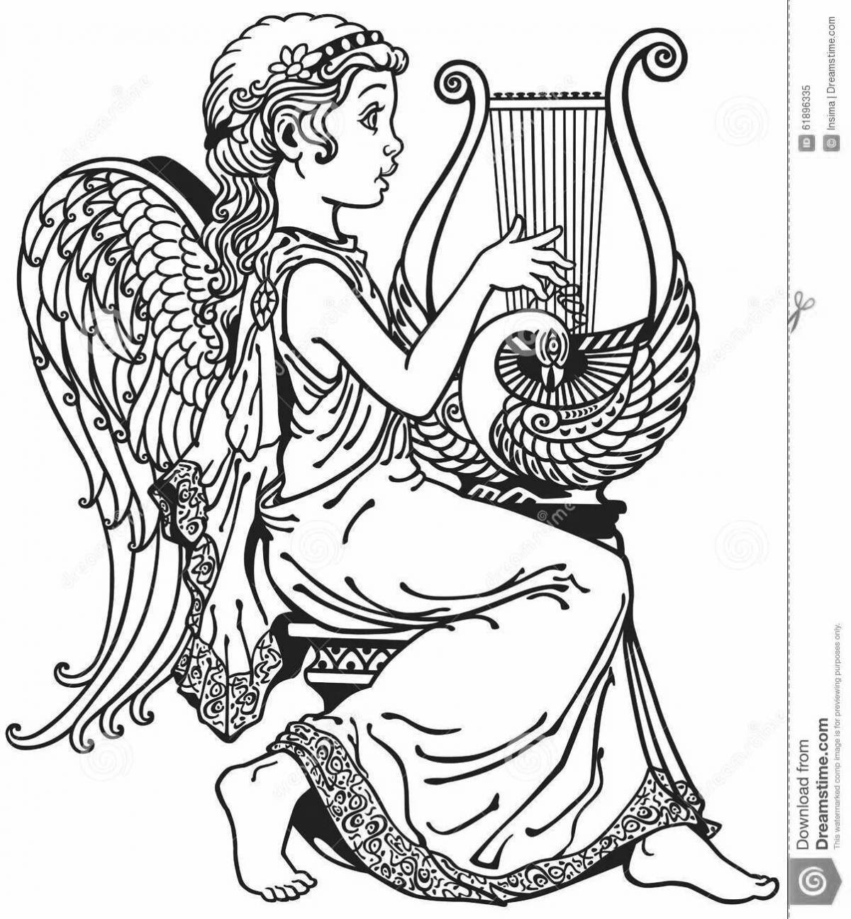 Увлекательная раскраска лира