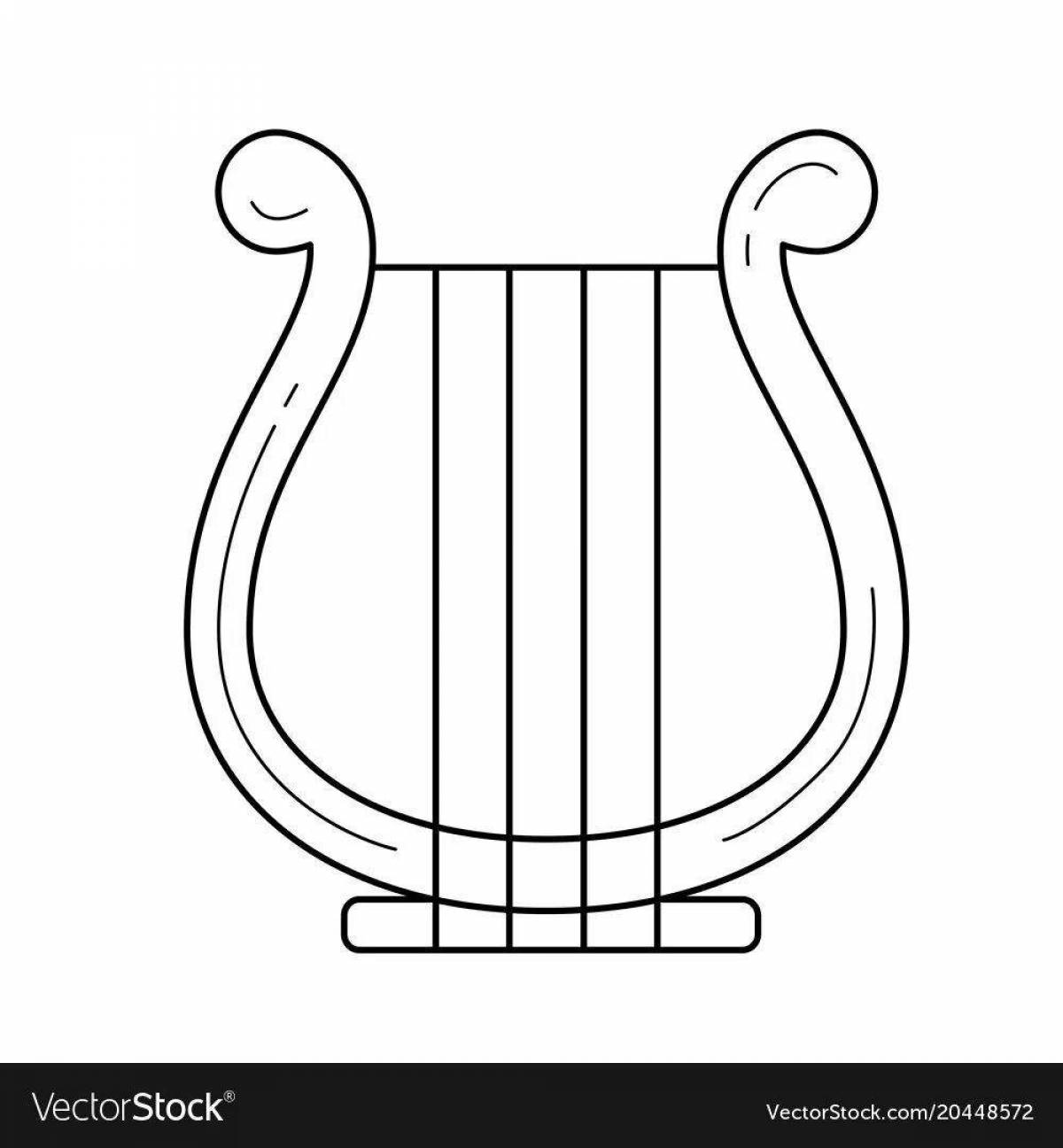 Charming lyre coloring book