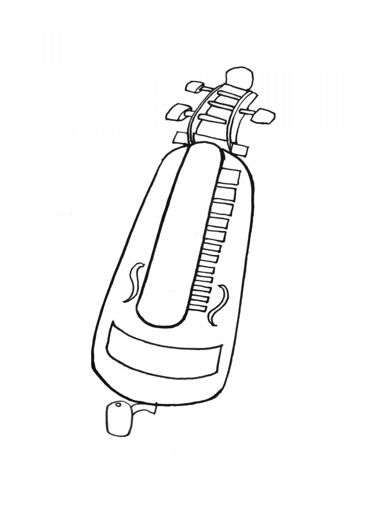 Sweet lyre coloring page
