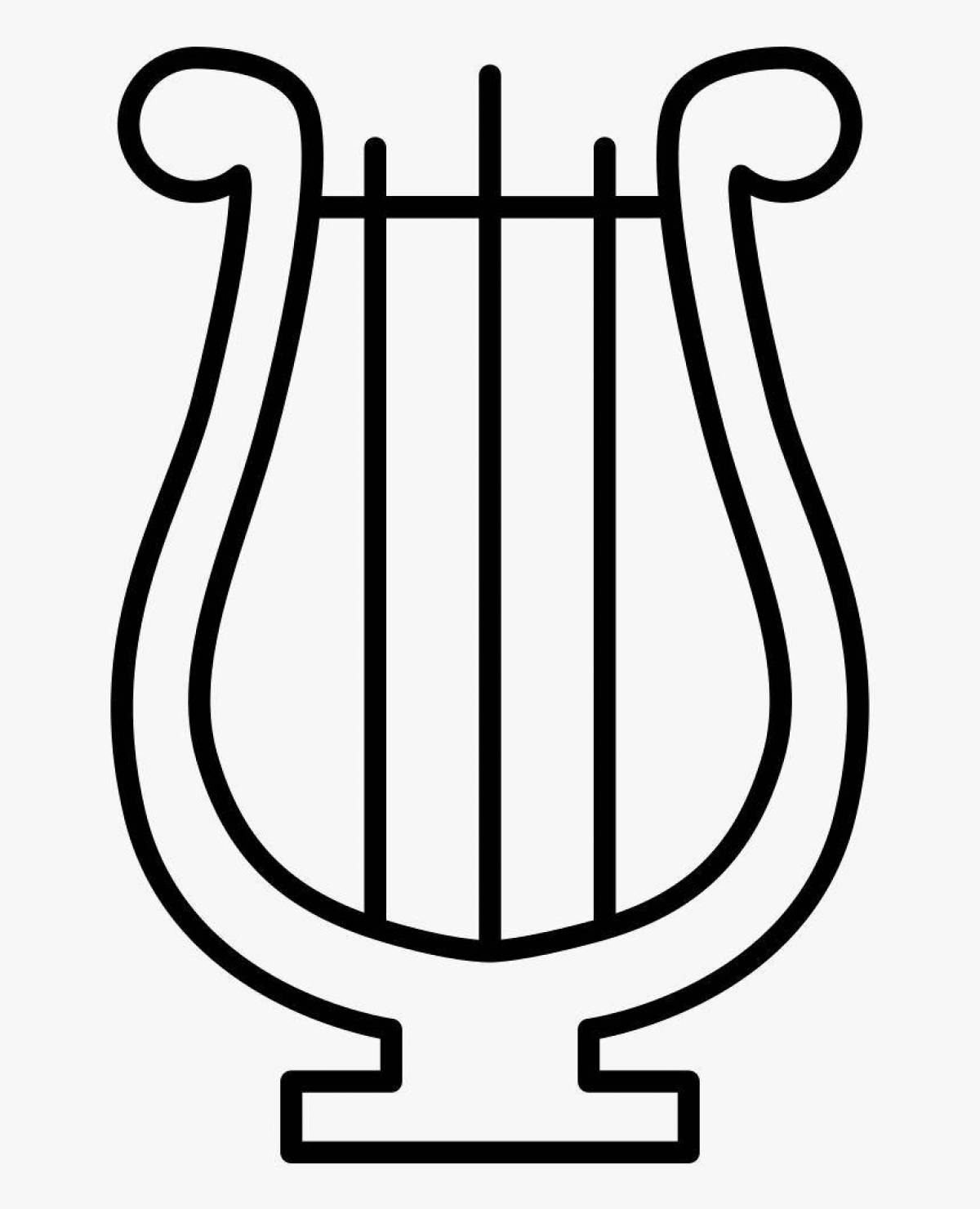Exotic lyre coloring page