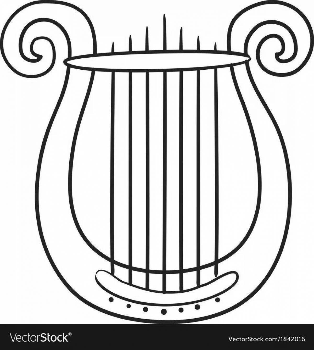 Раскраска элегантная лира