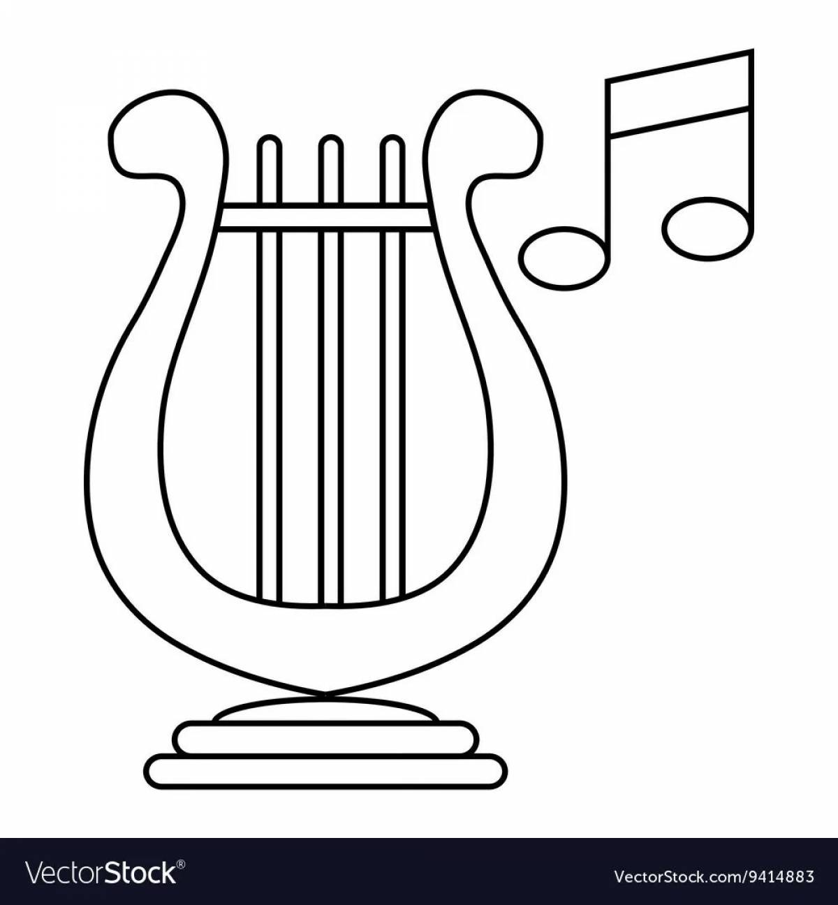 Coloring page graceful lyre