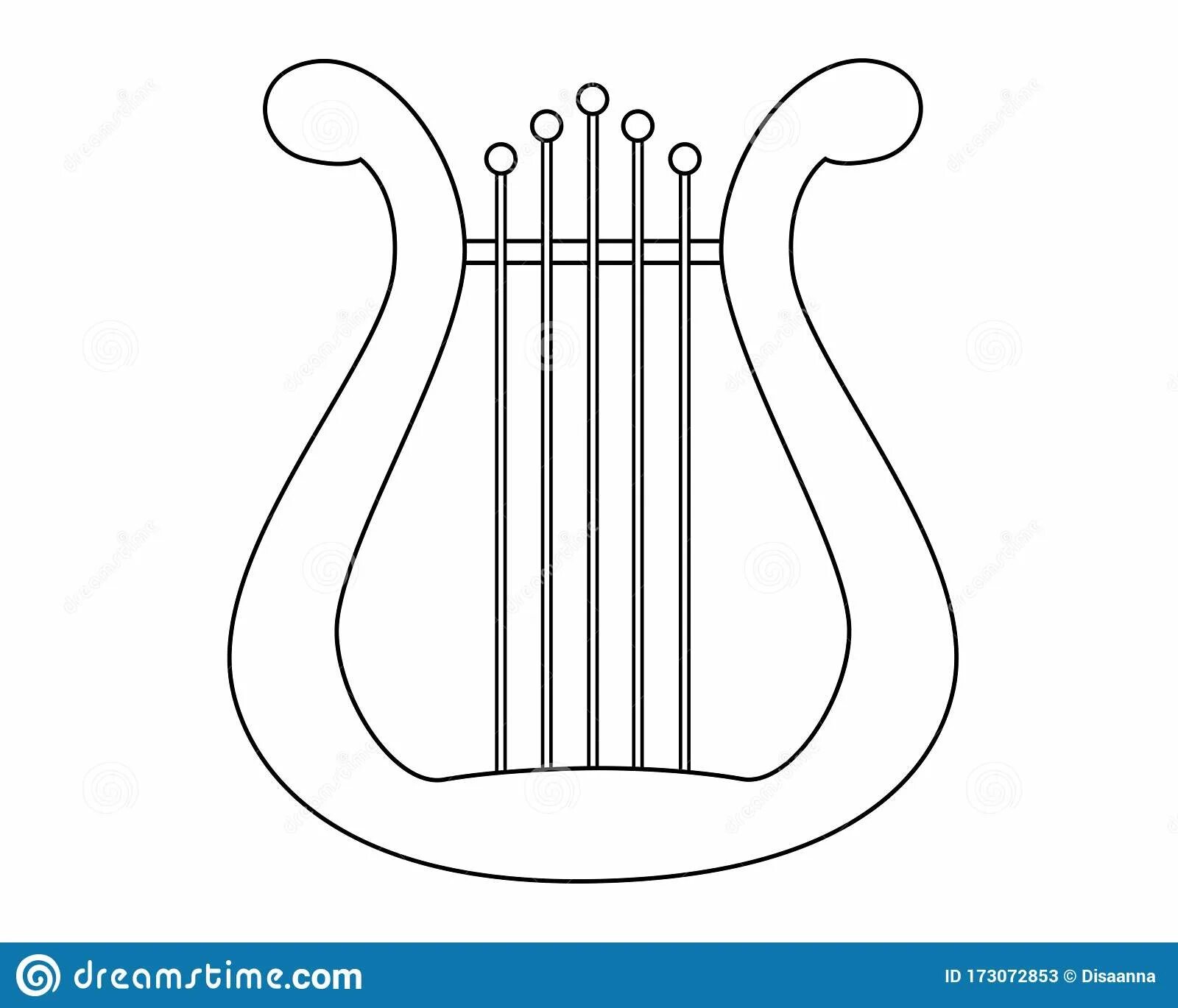 Coloring page stylish lyre