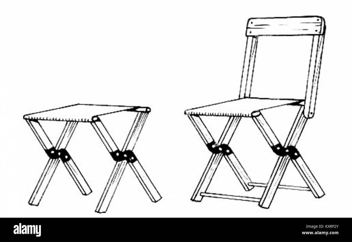 Рисунок стульев и табуреток