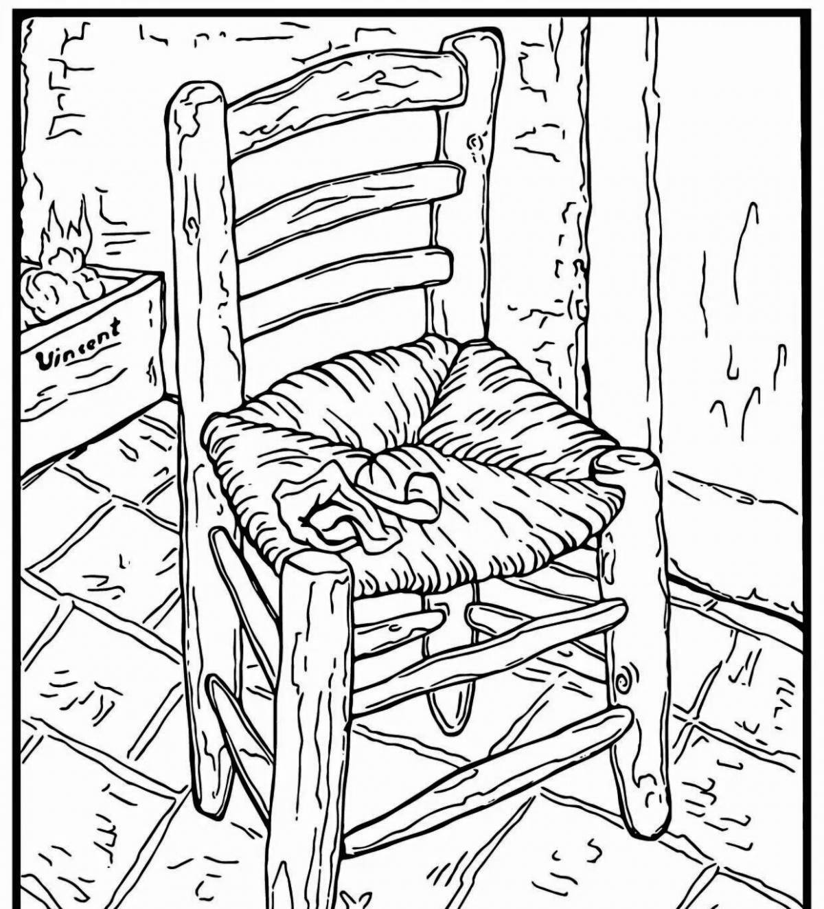 Detailed chair coloring page