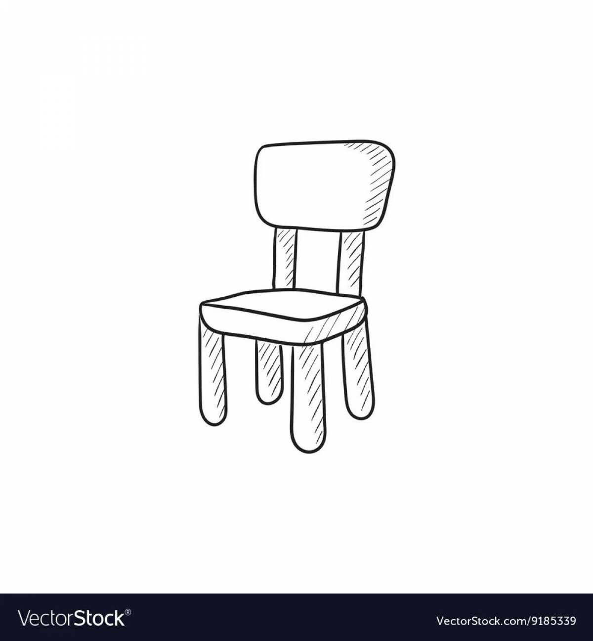 Coloring page cute stool