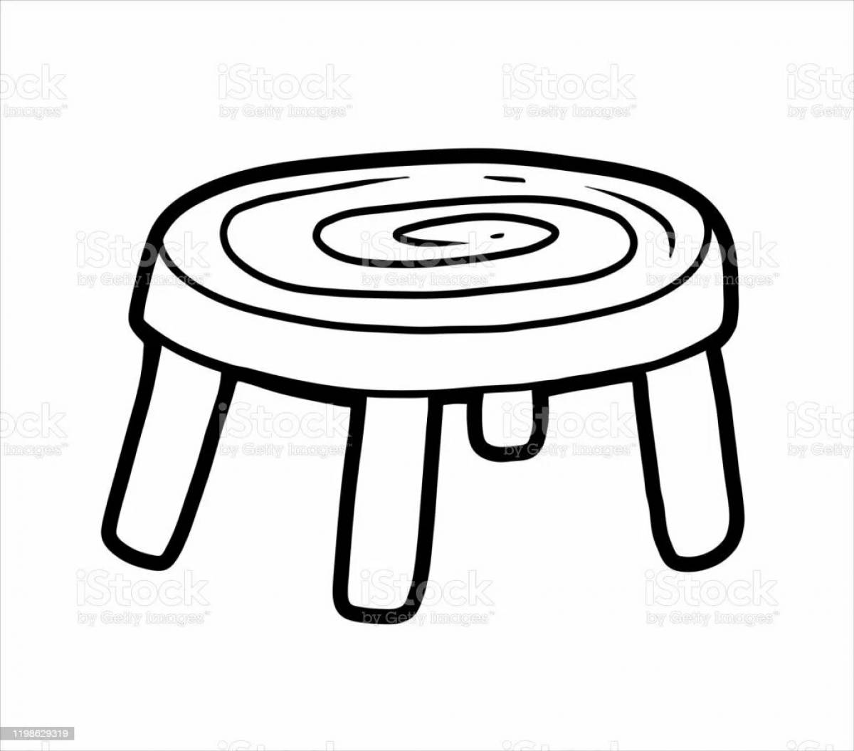 Coloring page stylish stool