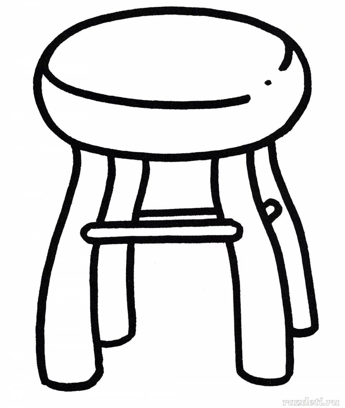 Modern stool coloring page