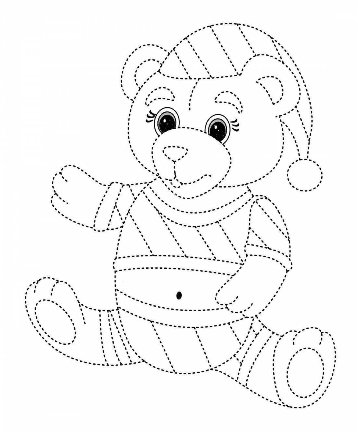 Штриховка медведь для дошкольников