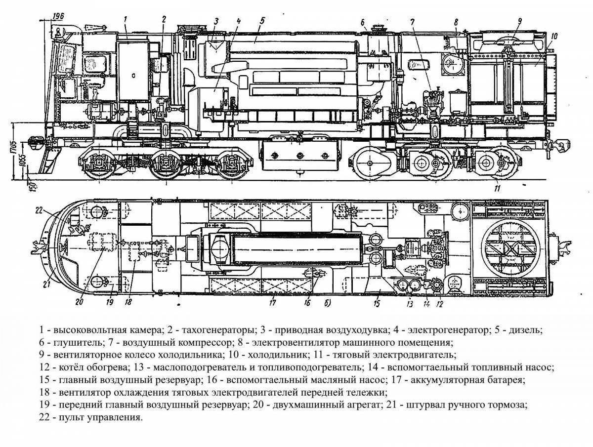 Тепловоз тэп70бс чертеж