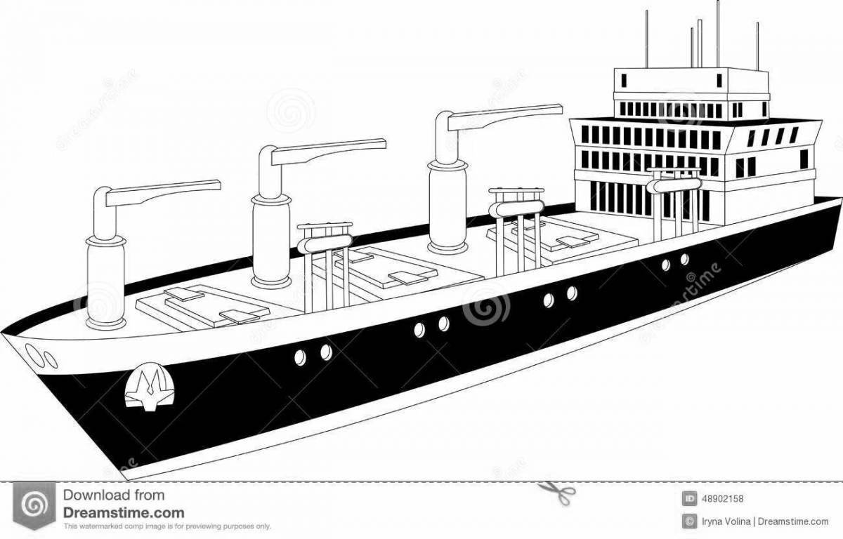 Грузовой корабль раскраска