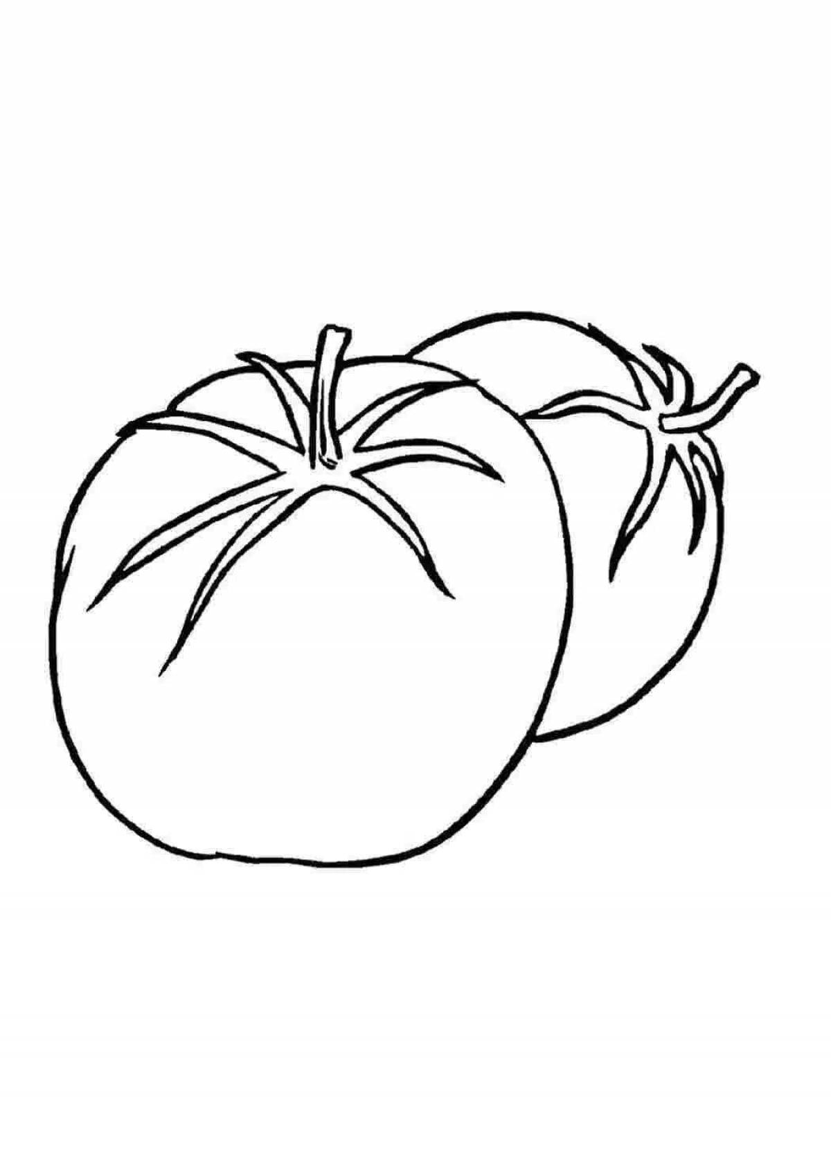 Рисунок помидора для раскрашивания