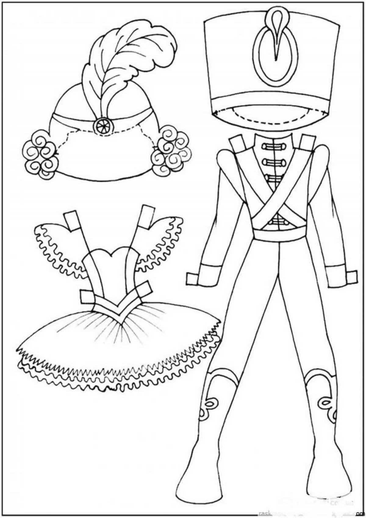 Раскраски куклы карнавальных костюмах