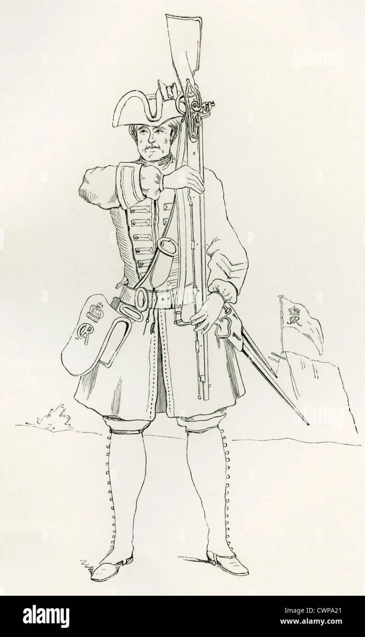 Солдат 1812 раскраска