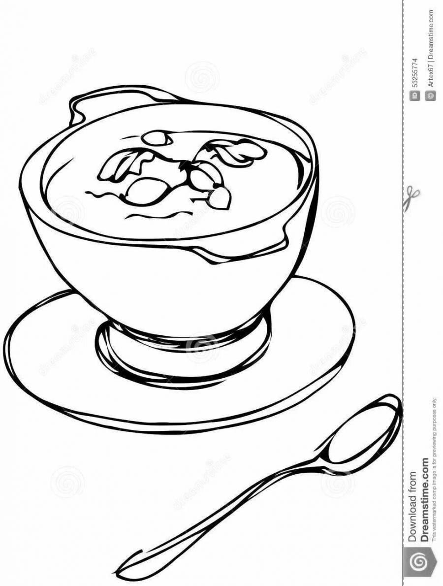 Рисунок окрошки карандашом
