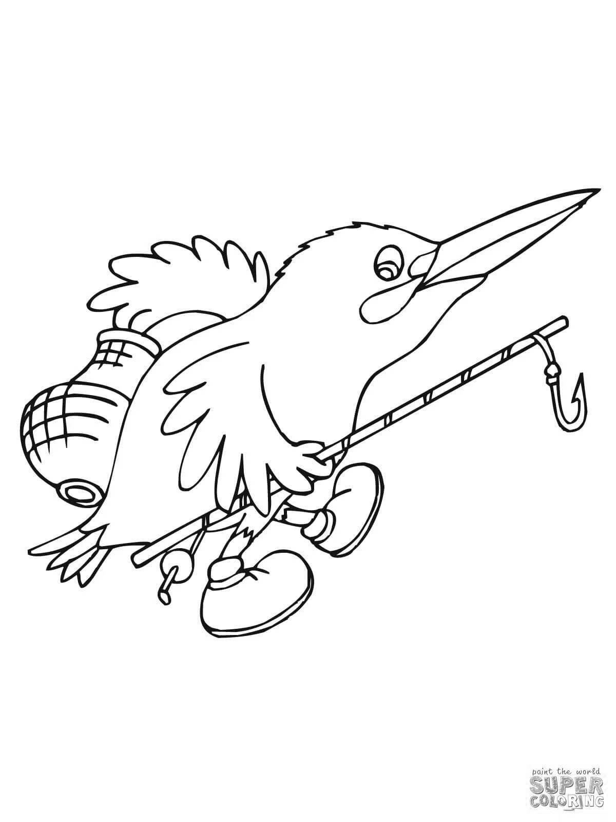 A strikingly beautiful kingfisher coloring page