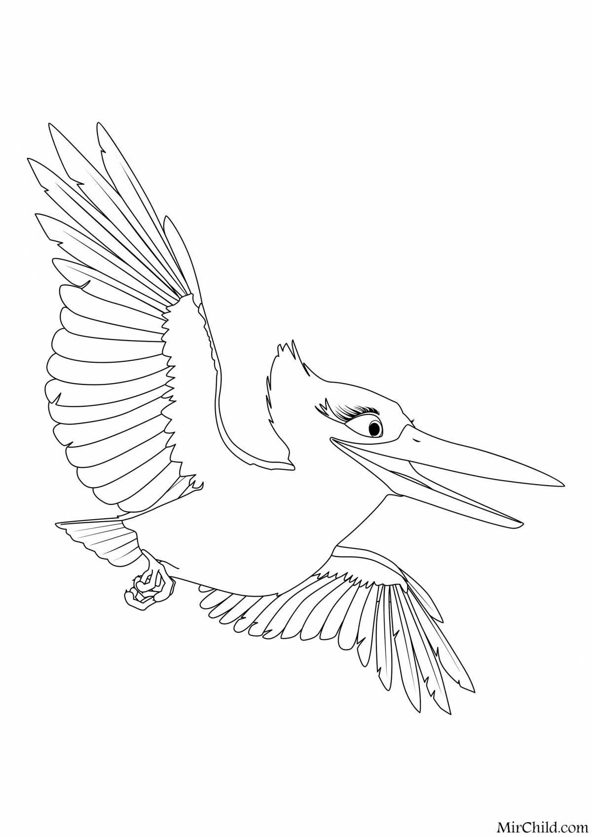 Rampant kingfisher coloring page