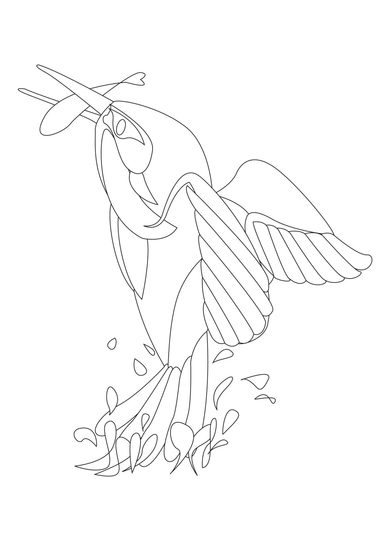 Adorable kingfisher coloring page