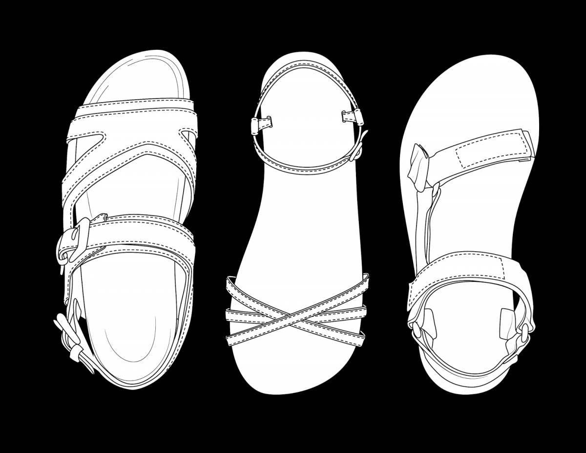 Colourful sandals coloring page