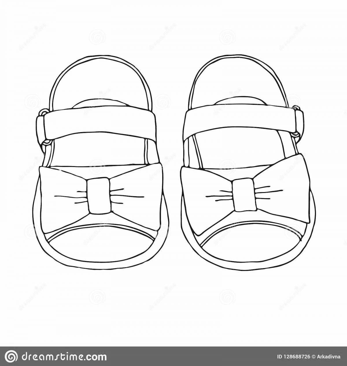 Playful sandals coloring page