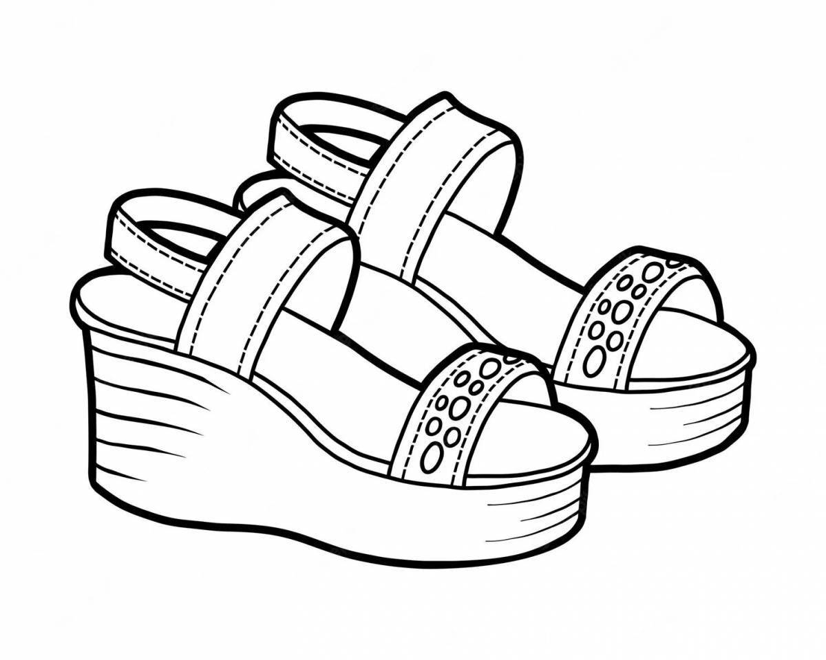 Coloring book shining sandals