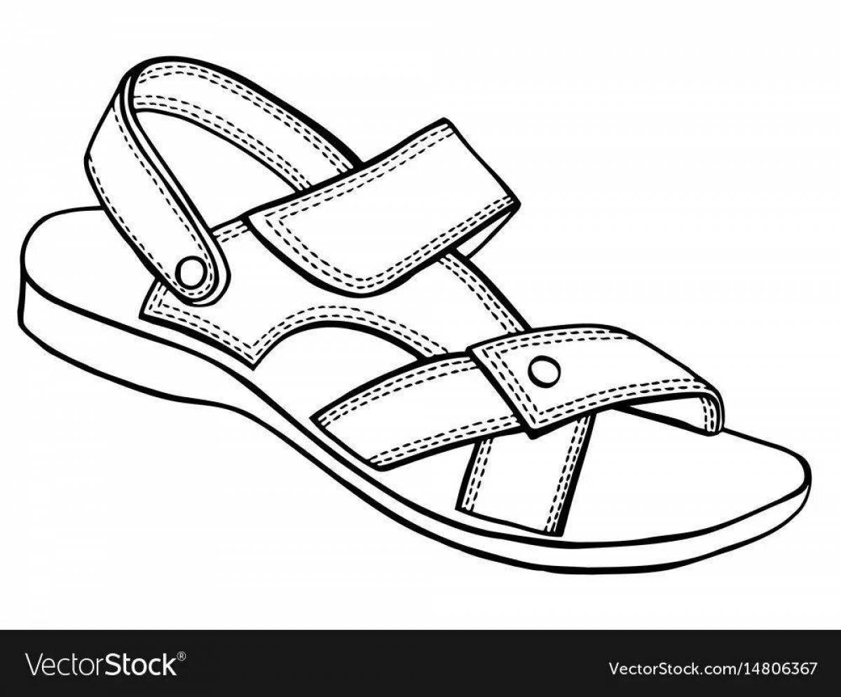 Glittering sandals coloring page