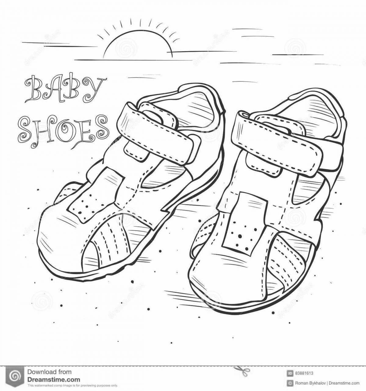 Glitter sandals coloring page
