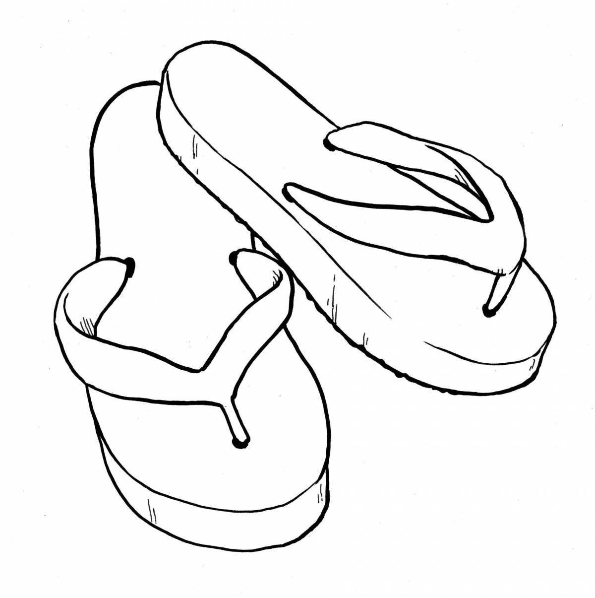 Coloring page inviting sandals