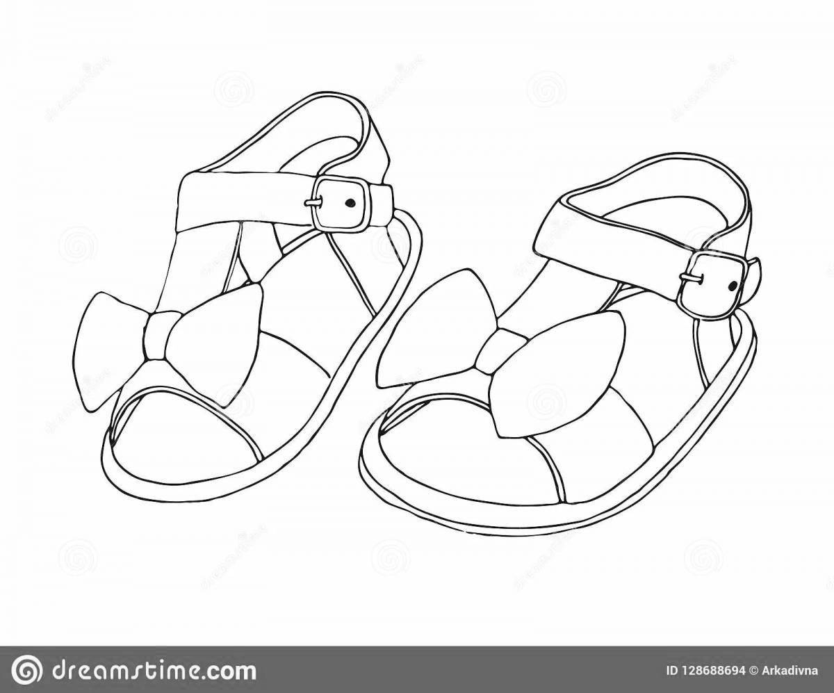 Coloring book relaxing sandals