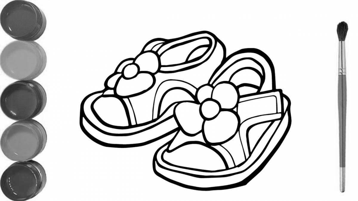 Cozy sandals coloring page