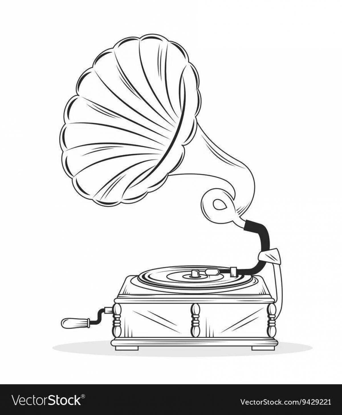 Раскраска сияющий граммофон