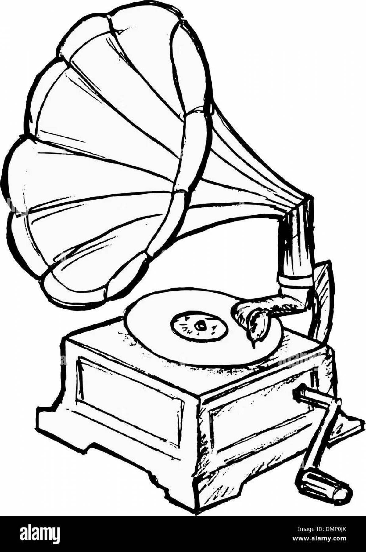 Sweet gramophone coloring page