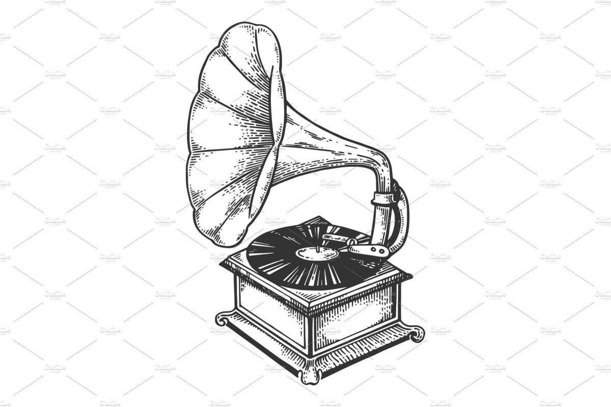 A fascinating gramophone coloring book