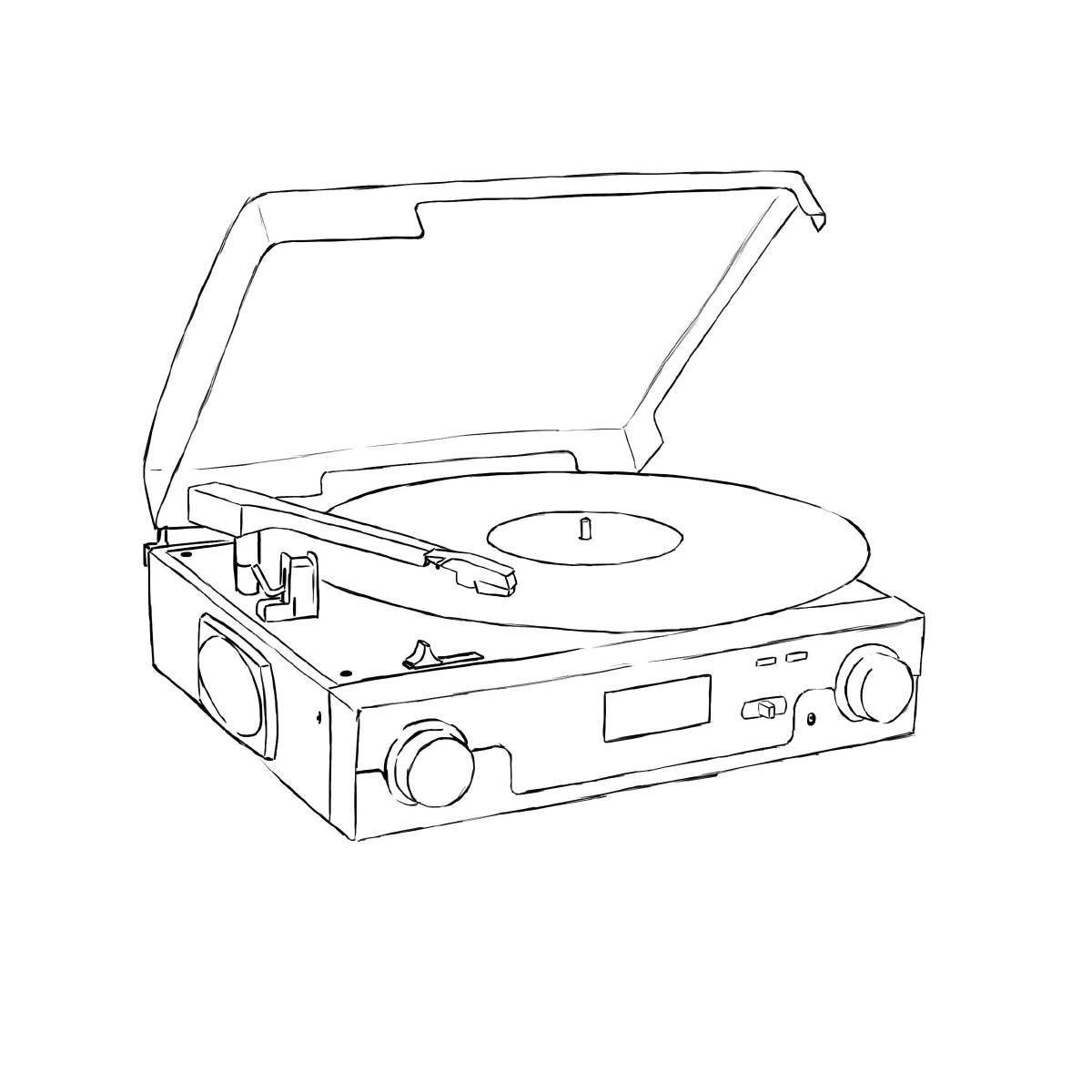 Интересная раскраска граммофон