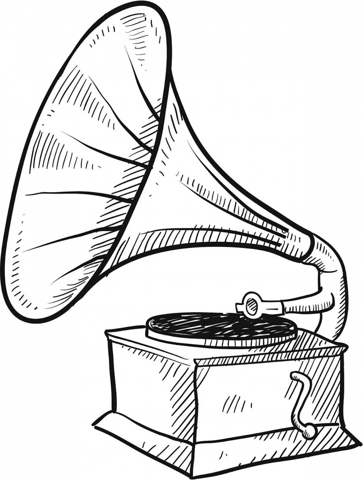 Раскраска поразительный граммофон