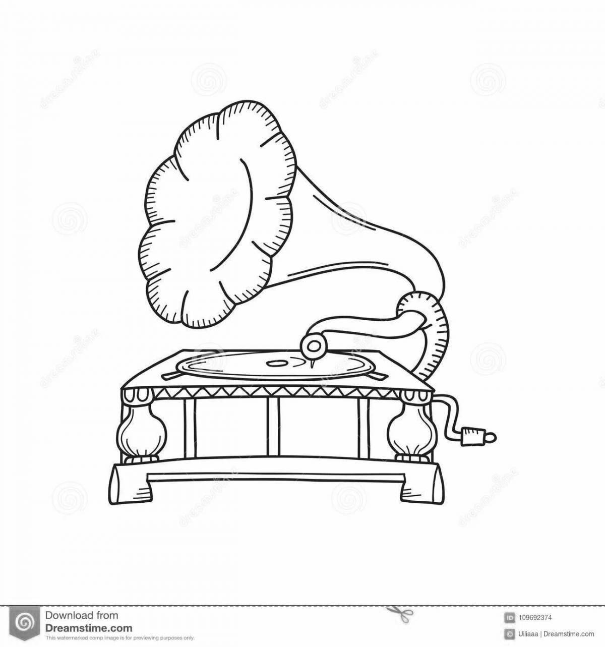 Привлекательная раскраска граммофон