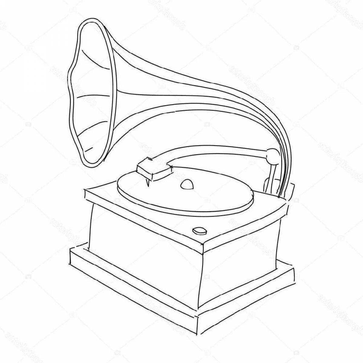 Раскраска интенсивный граммофон
