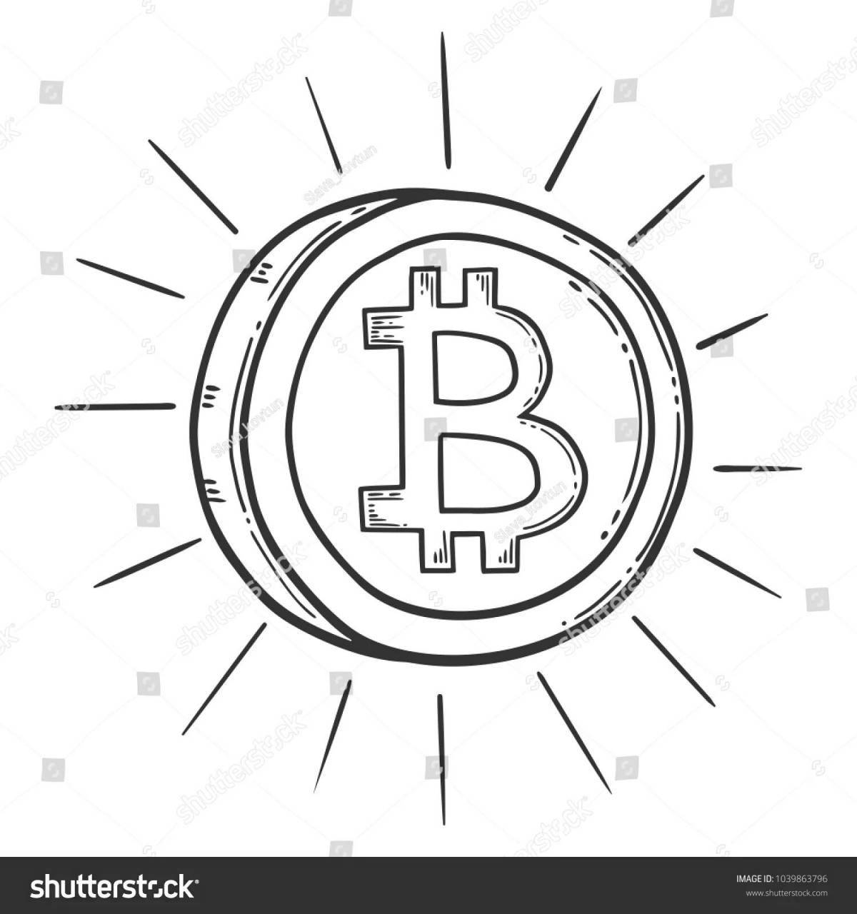 Creative bitcoin coloring page