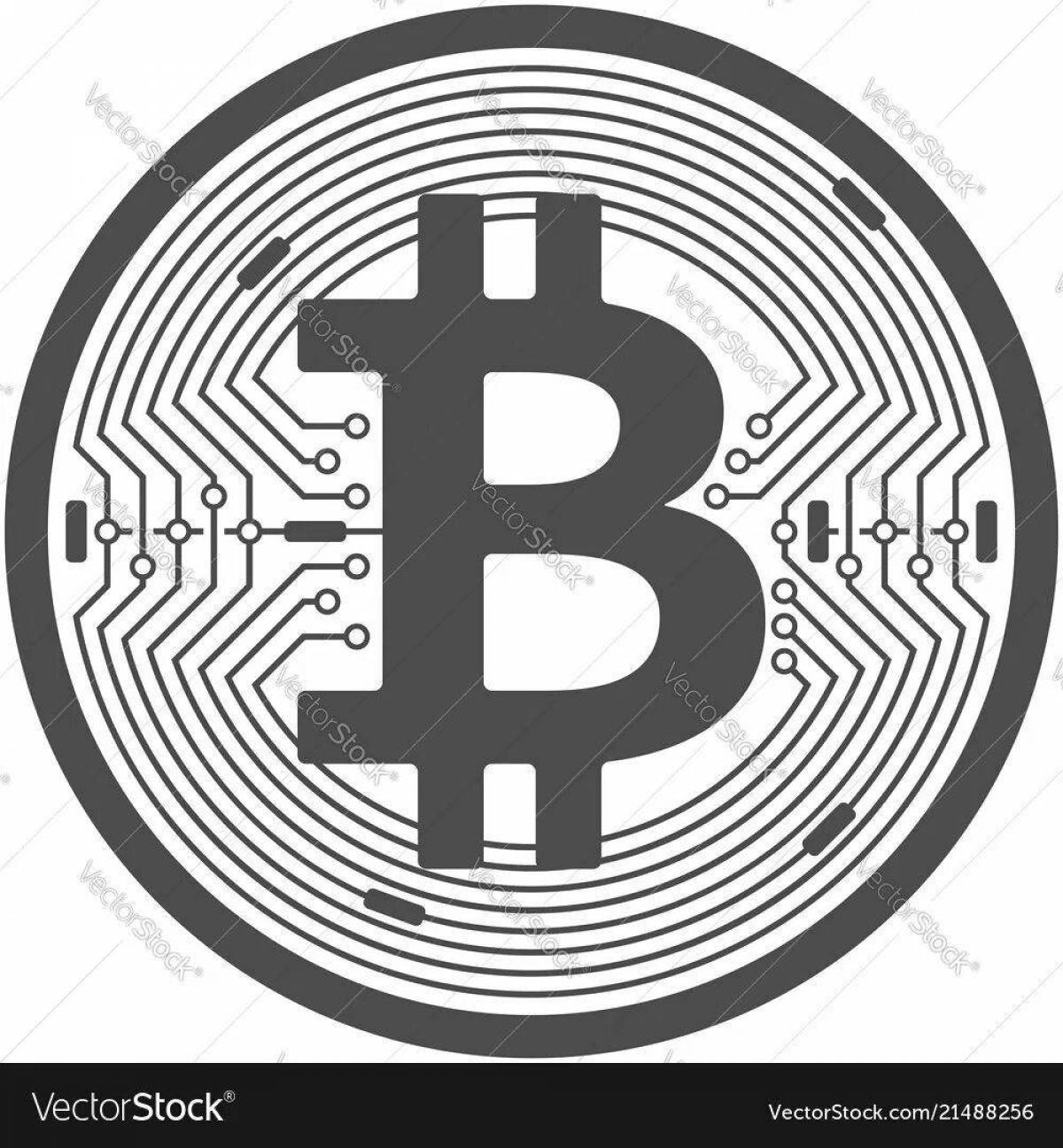 Attractive bitcoin coloring page