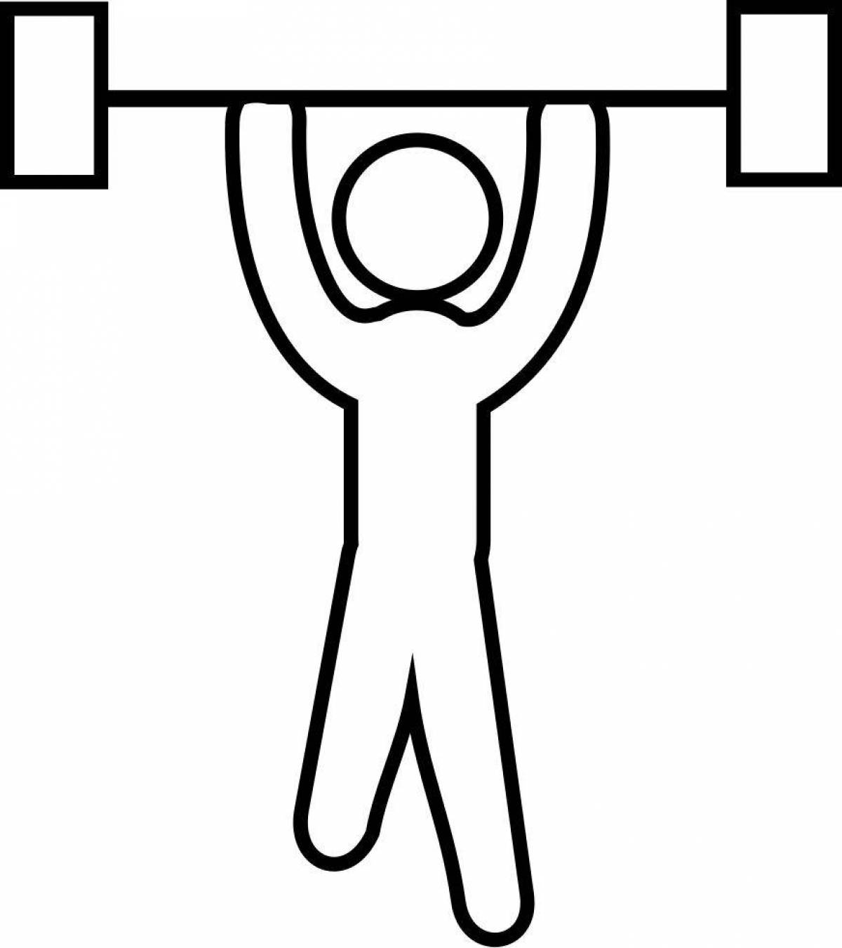 Dynamic weightlifter coloring page