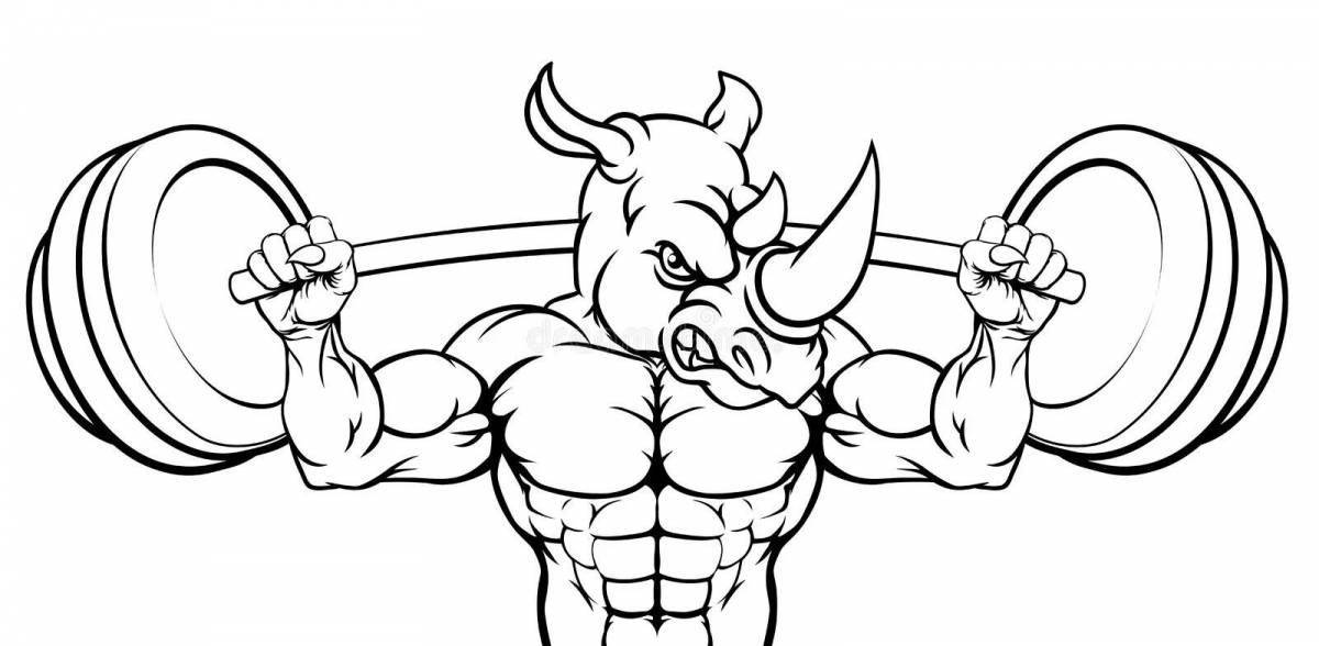 Coloring page percussion weightlifter