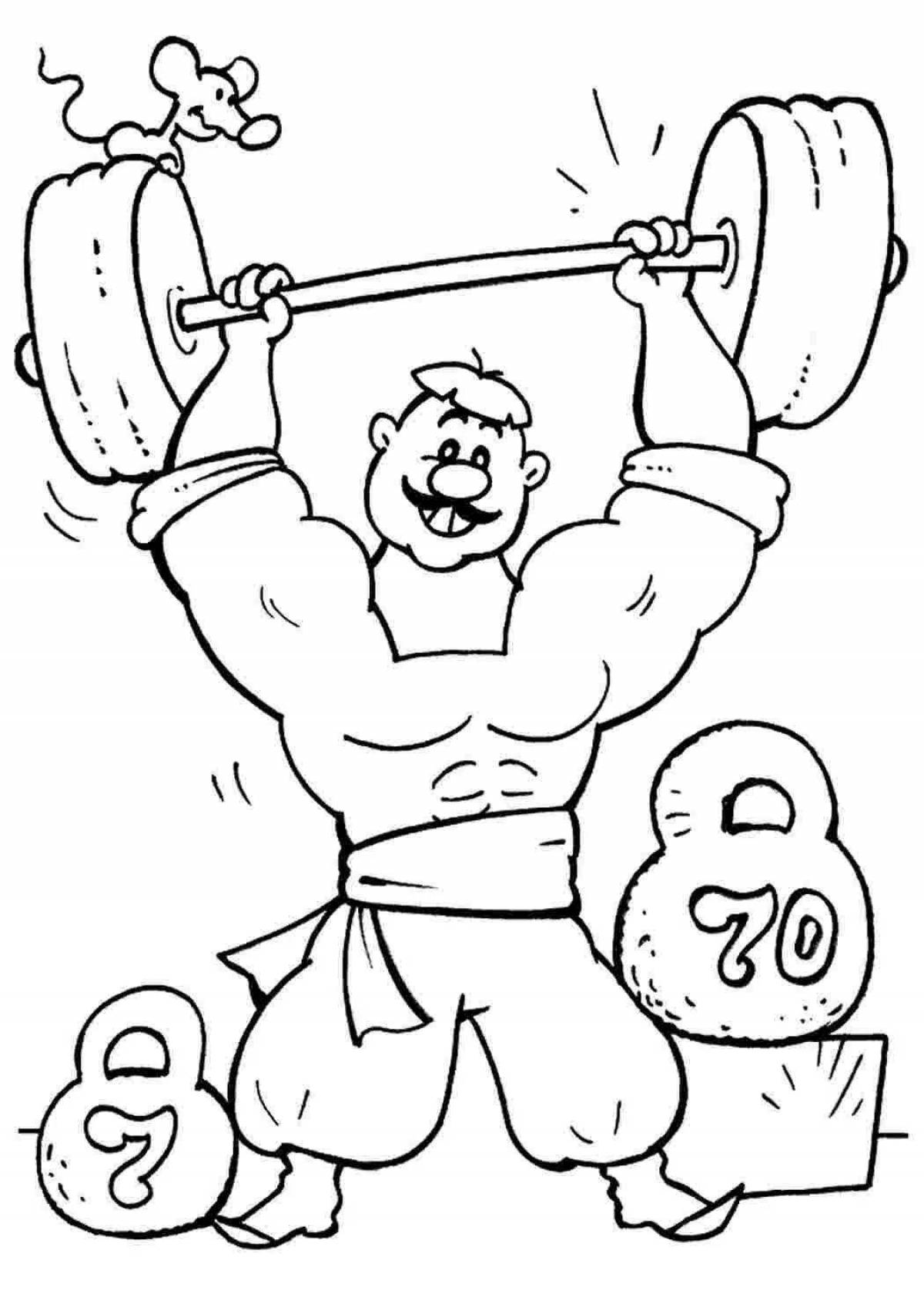 Coloring majestic weightlifter