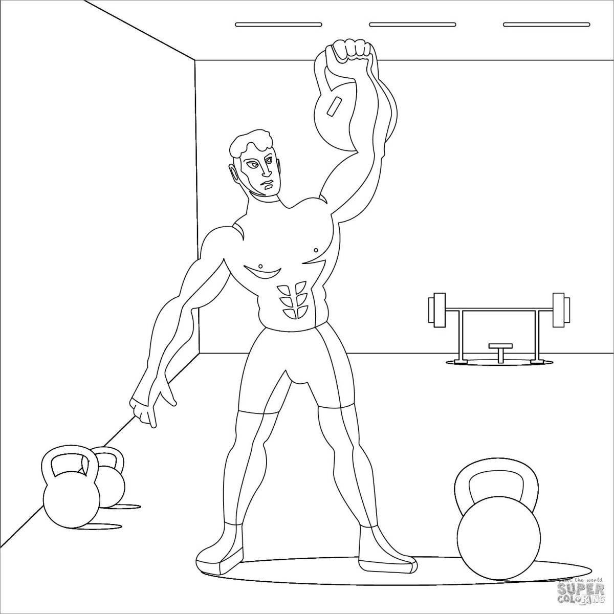 Powerful weightlifter coloring page