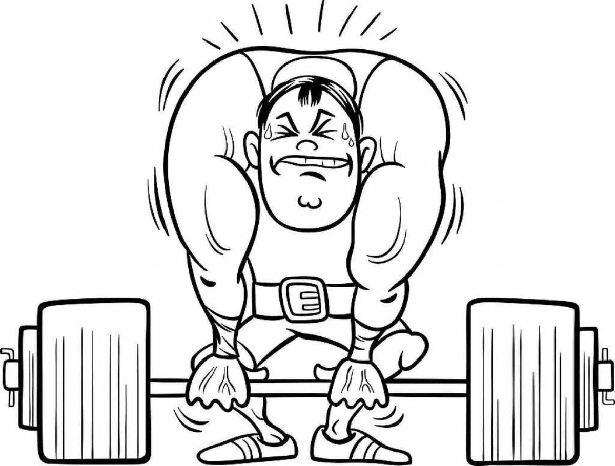Athletic weightlifter coloring page