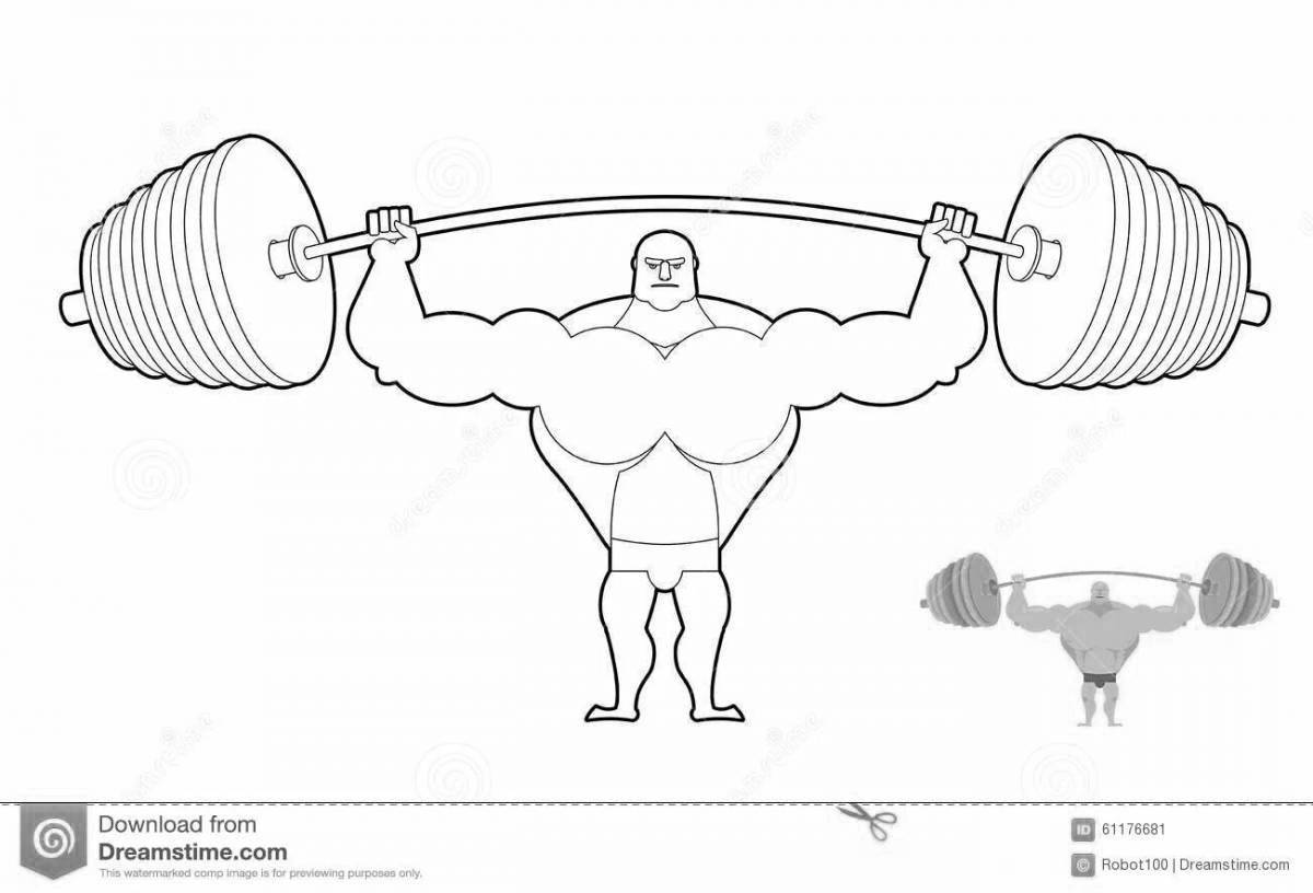 Coloring page graceful weightlifter