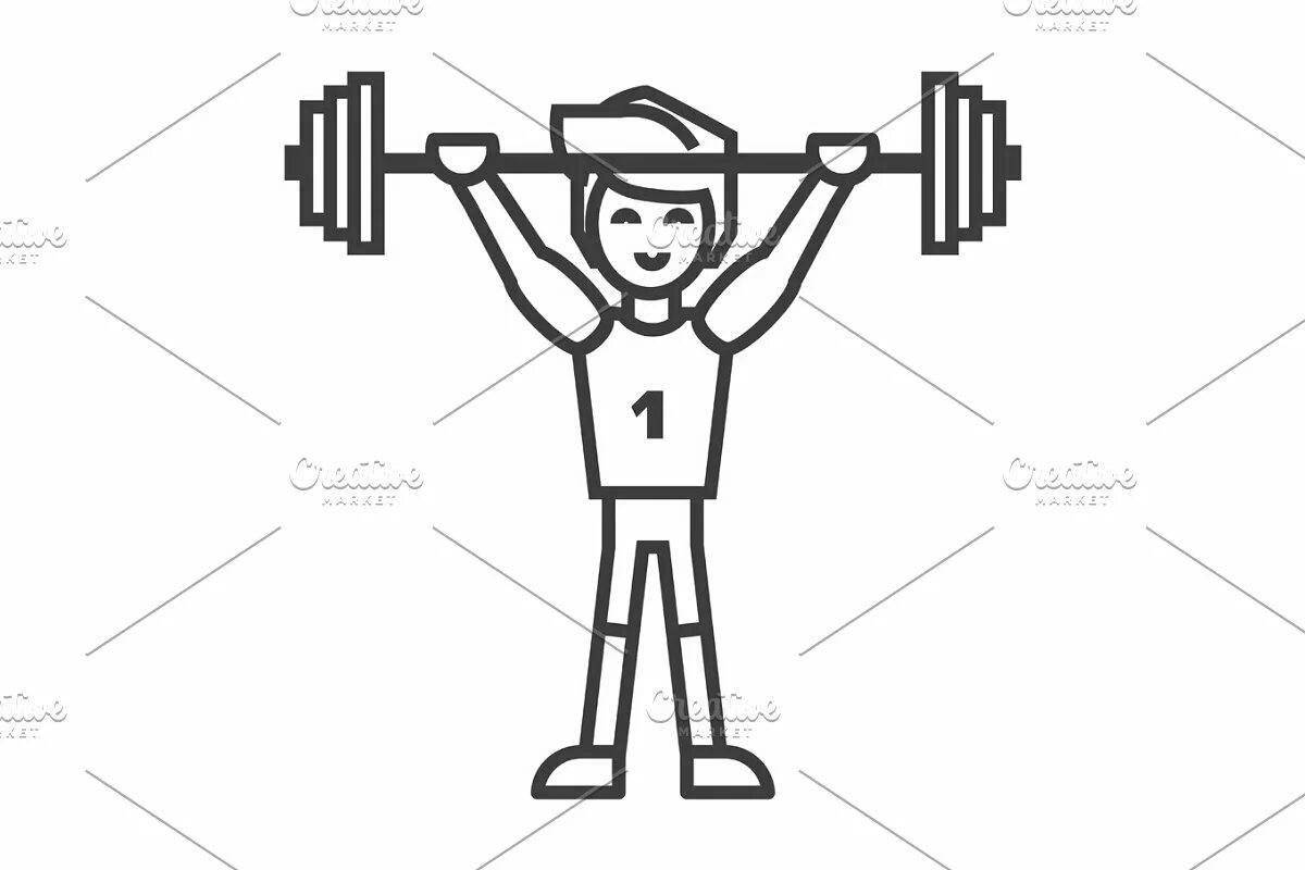 Nimble weightlifter coloring page