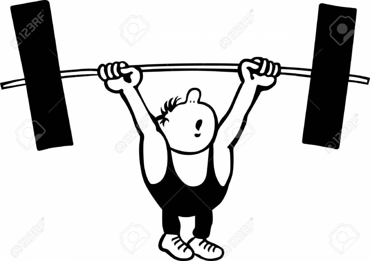Courageous weightlifter coloring page