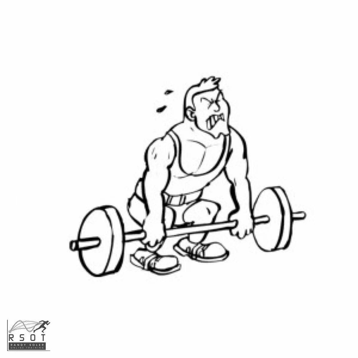 Royal weightlifter coloring page